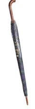 Vintage '90s Y2K Polo Ralph Lauren Blue Green Tarton Plaid Umbrella Wood Handle