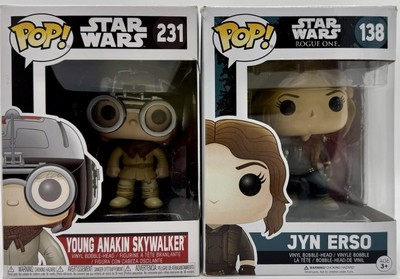 Funko POP! Star Wars Figures 231 & 138 YOUNG ANAKIN SKYWALKER & JYN ERSO Sealed!