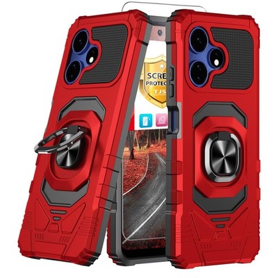 TJS Compatible for Boost Mobile Celero 5G + Plus 2024 (3rd Red/Black, Black 