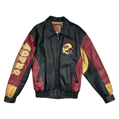 VTG 90s NFL SAN FRANCISCO 49ERS G-III CARL BANKS LEATHER JACKET