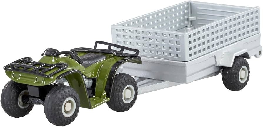BRITAINS 1/32 BRITAINS FARM QUAD BIKE WITH TRAILER SET 43358
