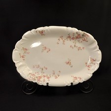 CFH/GDM Haviland Limoges 13" X 9" Platter Tray Pink Floral Embossed 1891-1900