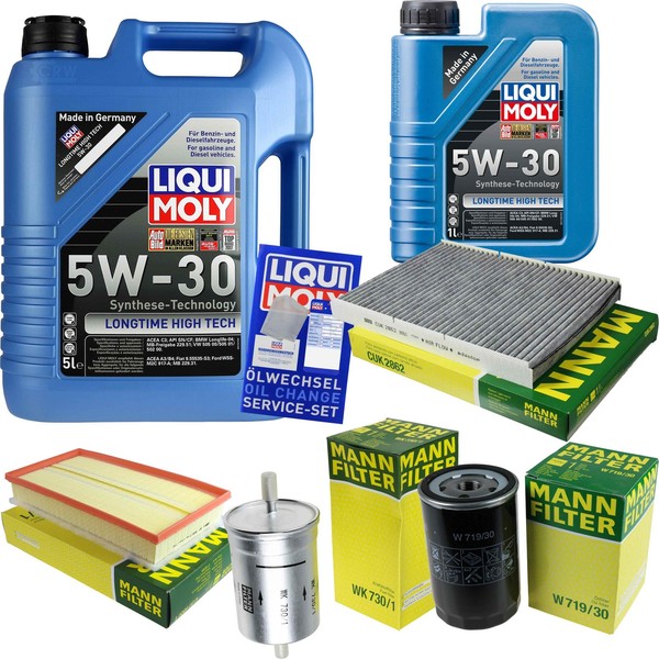 Inspektionspaket 6L Liqui Moly Longtime 5W-30 FüR VW Golf IV 1.6 2.0 1.8 T New-image