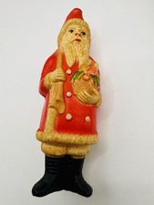 Vintage 1930s Viscoloid USA Celluloid Santa Rattle Christmas Figurine