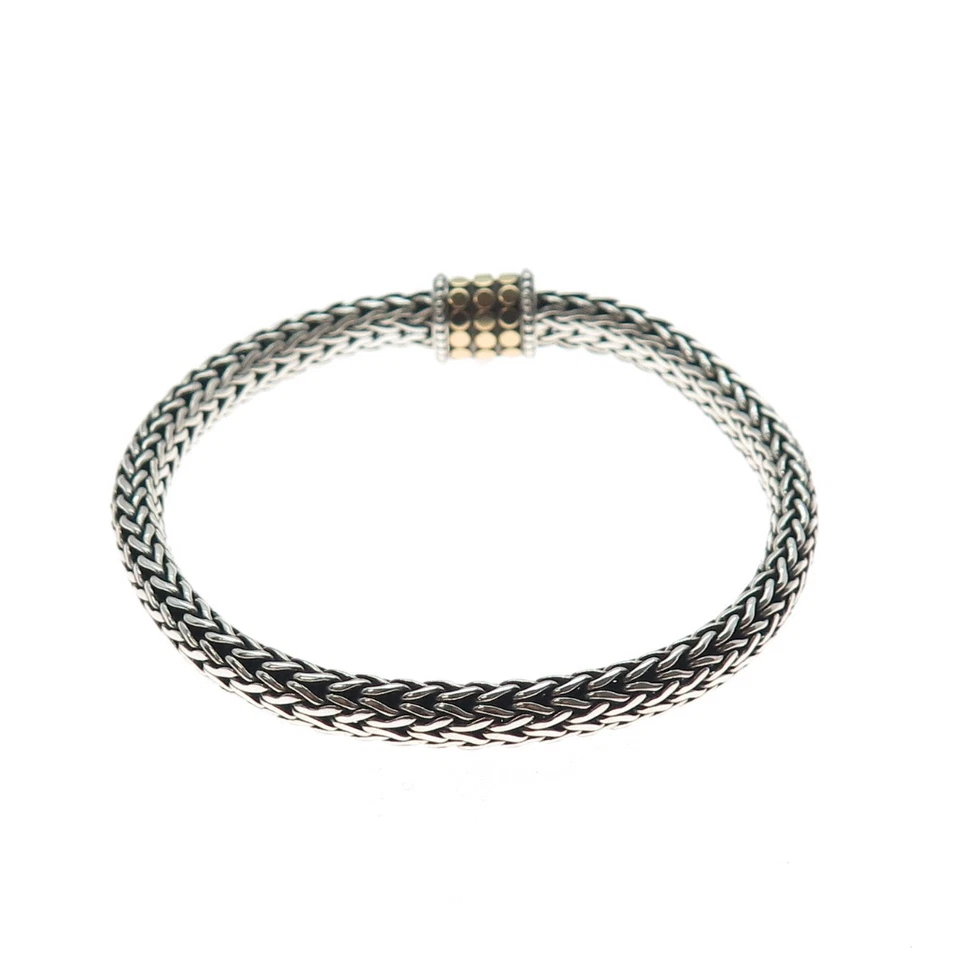 JOHN HARDY 18K золото 925 пробы сплетенный браслет 7» (отсутствует 1 диск) - Изображение 4 из 4