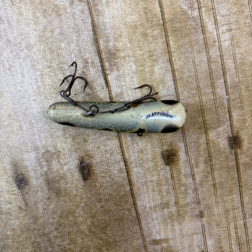 Señuelo Helin Flatfish de colección F7 MADERA Crackle Back Rana Manivela Cebo Raro Estampado Foto 4 de 4
