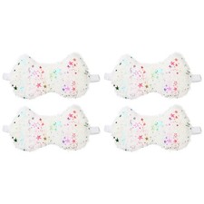 4 Pack Plush Sleep Masks, Cute Light Eye Mask Soft Sleeping Eye Cover, White