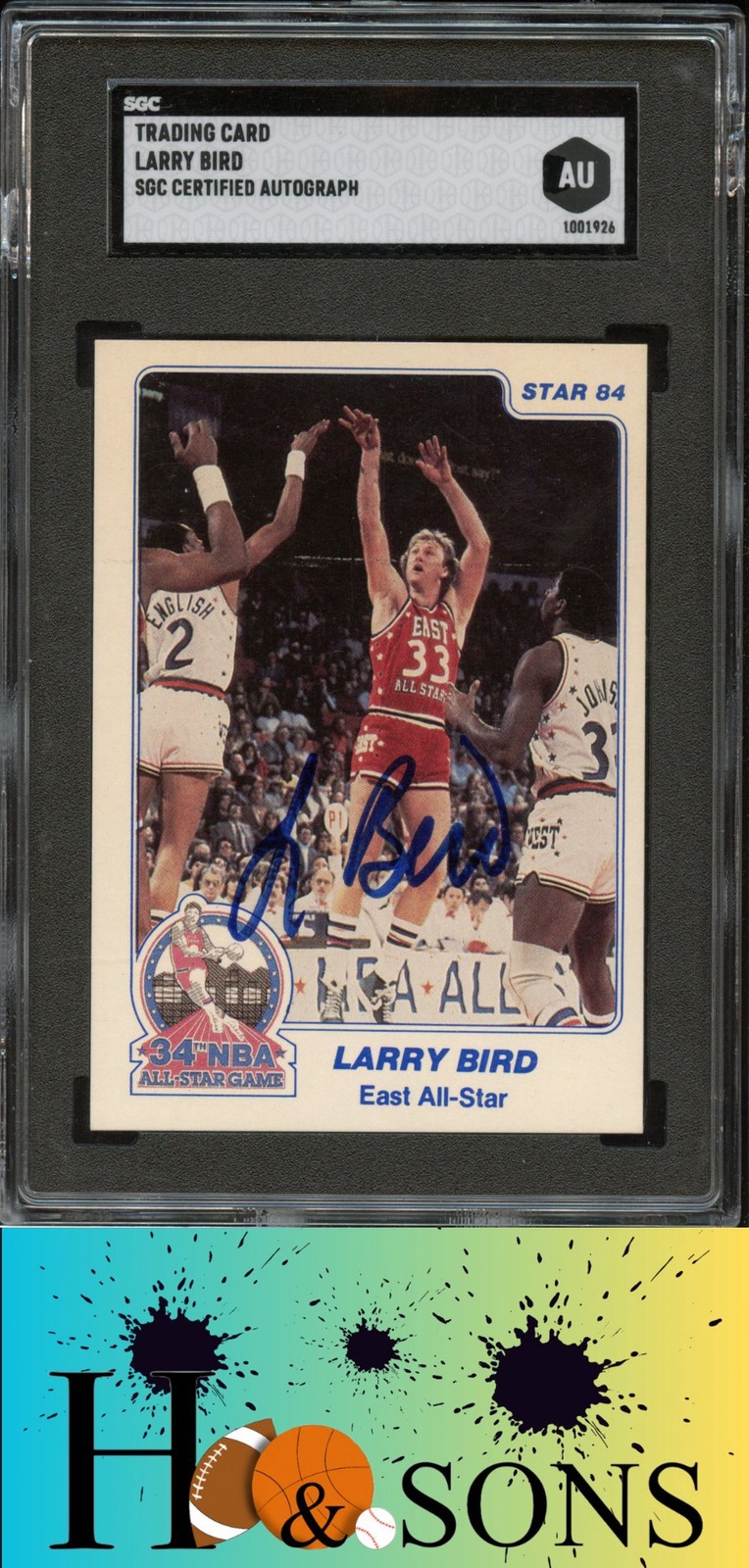 1984 Star All-Star Game #2 Larry Bird Auto SGC Authentic
