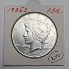 1935-S San Francisco Mint Peace Silver Dollar Marked BU From Old Collection