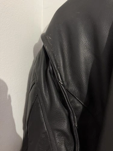 River Road Men's 44 Black Leather Motorcycle Biker Jacket Quilted Lined Lace Up image 12
