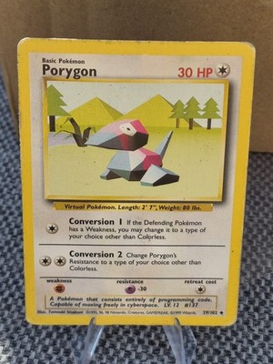 Pokémon Karte Porygon aus dem Base Set 1999 (Nummer 39/102) WOTC Pokemon Karte