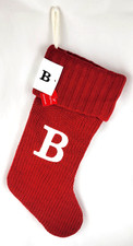 NEW Wondershop Target Knit Monogram B Red White Christmas Stocking 20" BRW