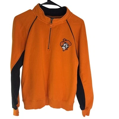 Oklahoma State Cowboys 1/4 Zip Embroidered Pullover MENS Small Colosseum NCAA - Image 1 of 4