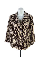 Chico's Zenergy Women's Brown Animal Print 3/4 Sleeve Jacket - 2/US M