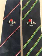Vintage Ashes  Tours Tie Bundle 1985 & 1989 - Official TCCB Cornhill Insurance