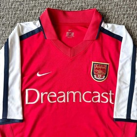 ARSENAL FC Nikke Cotton Jersey 00/02 Home Dreamcast Sponsor Medium Vintage