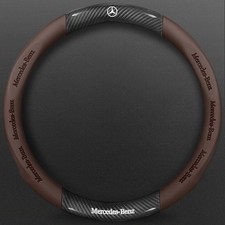 For Mercedes-benz Steering Wheel Cover Leather Car Accessories 15brown New
