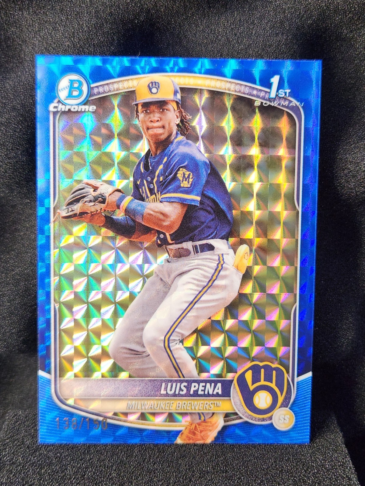 2025 Bowman Chrome Prospects Blue Geometric Refractor 138/150 Luis Pena #BCP-38