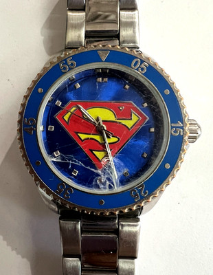 TM & DC COMICS SUPERMAN SHIELD MENS WATCH WORKING