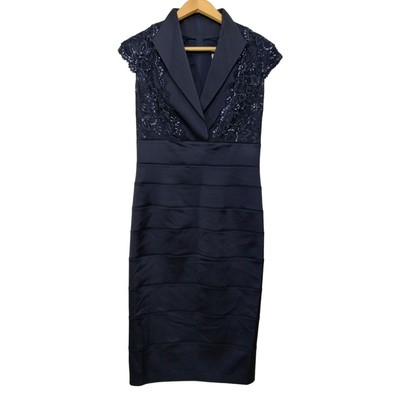 tadashi shoji navy blue lace dress Tadashi Shoji 2023 lace-embellished Dress | Blue