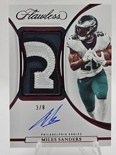 2022 Panini Flawless PA-MS Miles Sanders On Card Auto Patch /8 SSP Eagles