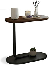 Bdit Accessori Tavolino Laterale Moderno in Legno E Metallo, Salvaspazio 60 Cm,