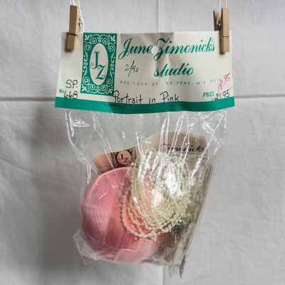 June Zimonick CHRISTMAS Beaded Ornament Kit ''PORTRAIT IN PINK'' #SP668 :: NOS