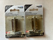 2-pack lot National Hardware N213-546 Ball Tip Hinges 1-1/2 x 7/8" Antique Brass