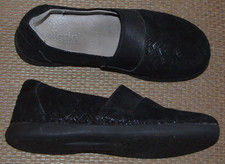 Alegria by PG Lite GLE-588 Slip On Flats Slip Resistant Black Herringbone Sz 38