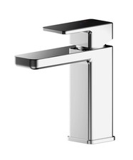 Nuie Windon Chrom Eco Mono Waschtischarmatur mit Druckknopf Ablaufgarnitur