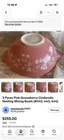 Vintage Pyrex Pink Gooseberry #442 Medium Tabbed Cinderella Mixing Bowl Nesting