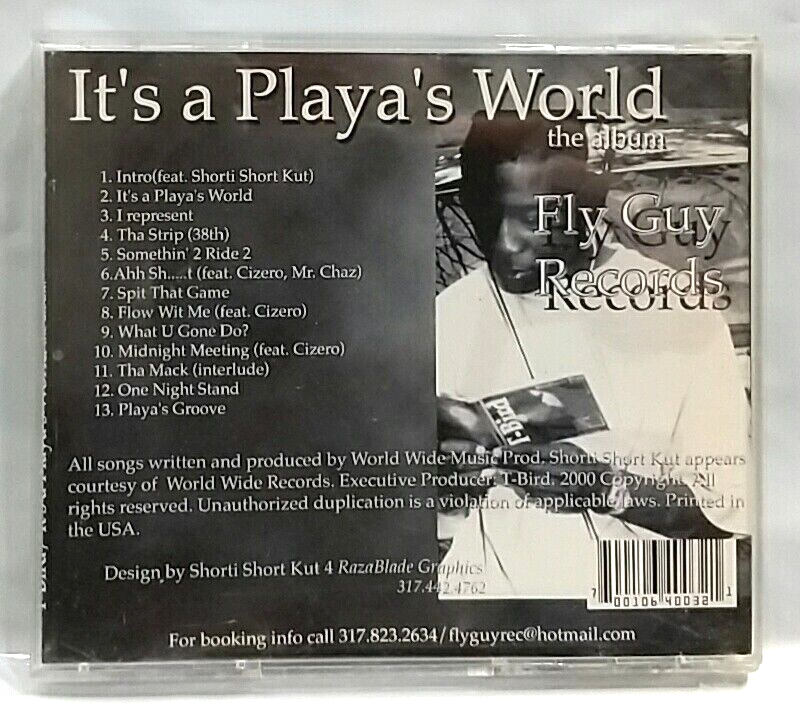 洋楽 G-RAP T-BIRD - IT'S A PLAVA'S WORLD CD) T-Bird – It's A Playa's World, US OG Press, Album, EX, Fly Guy