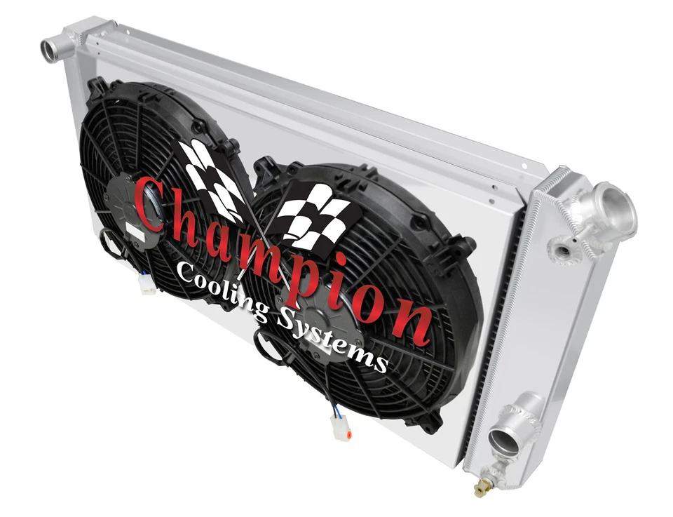ER Champion 4 Row Radiator W/ 2 12" Fans and Shroud for 1997 - 2000 Isuzu Hombre - Изображение 3 из 4