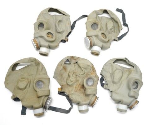 JOB LOT of 5 x Army Military Gas Masks Damaged Grade 2 Broken Display ...