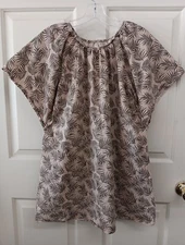 Rylee + Cru Mama + Mini Women's Palm Leaf Jamie Dress 100% Cotton Small 