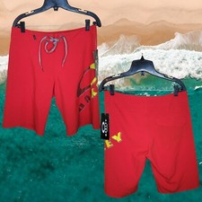 Oakley Men's Boardshort Swim Shorts Size 30 Redline Big O Trunks Boardshorts New