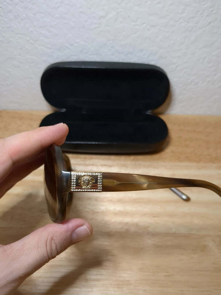 Gafas de sol Versace originales vintage MOD 4191-B 773/13 con gafas marrones + estuche! Foto 3 de 4