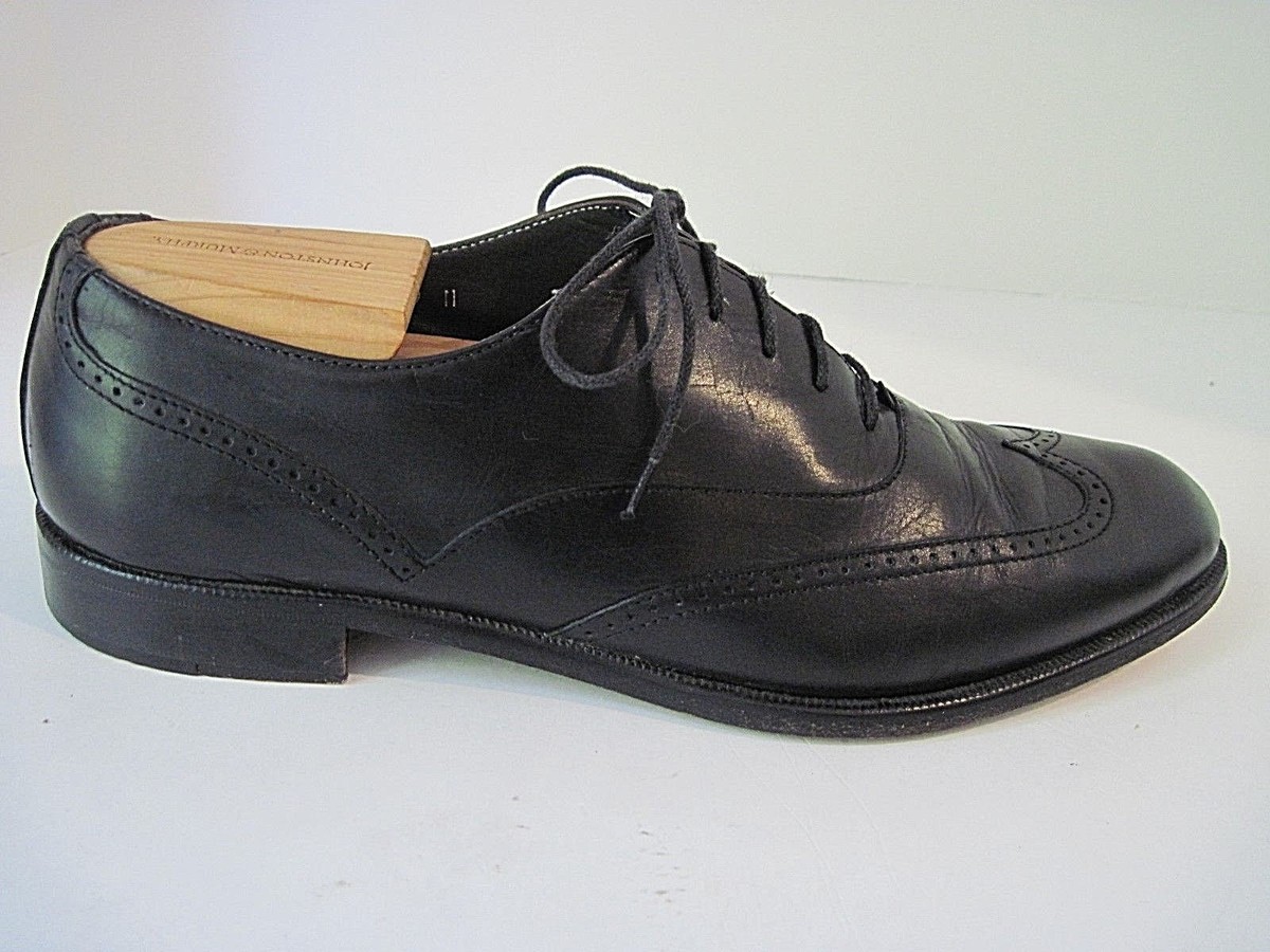VITO RUFOLO Black Leather Wing Tip Oxfords Mens Size 8.5 M Italy Vito Rufolo 8.5 Black Oxford Dress Shoes Men main image 2