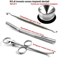 Strumenti per innesto osseo di impianti dentali Compattatore raschietto Siringa