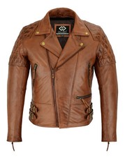 Gallanto 2 Toned Diamond Motorcycle Biker Soft Leather Jacket - Double Linning