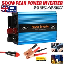 500W Power Inverter Car Converter Dc 12v to Ac 230v 240v Adapter Uk Outlet Trip