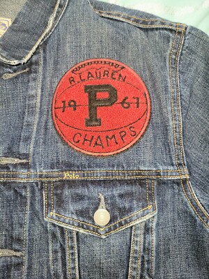 Polo Ralph Lauren Red Tiger 1967 Varsity Champs Denim Trucker Jean
