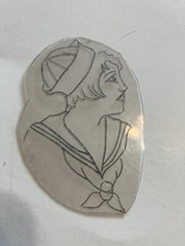 Vintage 1950  s Sailor Girl Acetate Tattoo Stencil