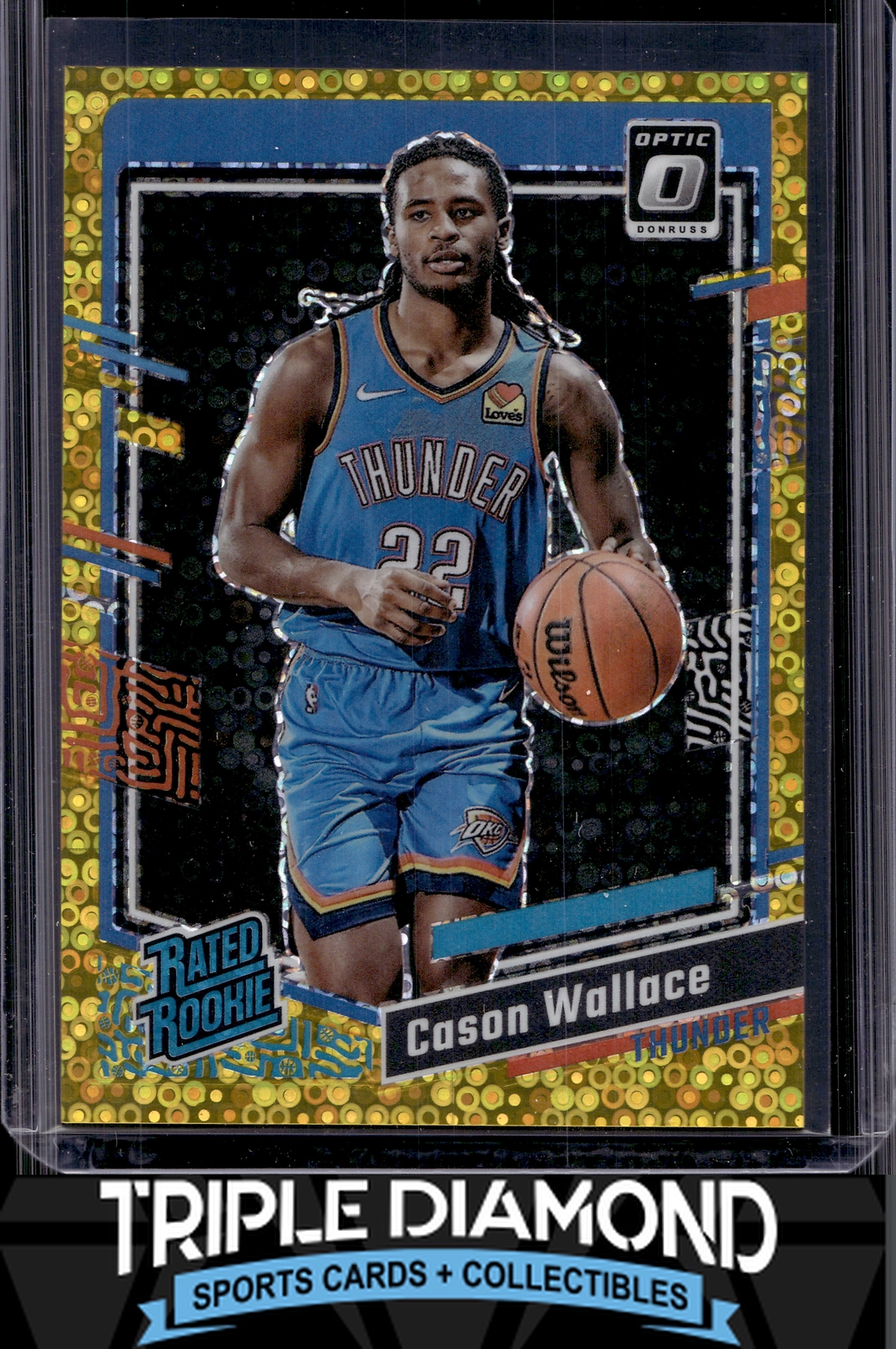 2023-24 Donruss Optic Cason Wallace Rated Rookie Gold Disco Prizm #08/10 H392