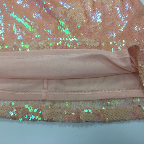 Ark n co Mermaid Sequin Sparkly Peach Summer Party Cocktail Mini Dress Large - Picture 8 of 9