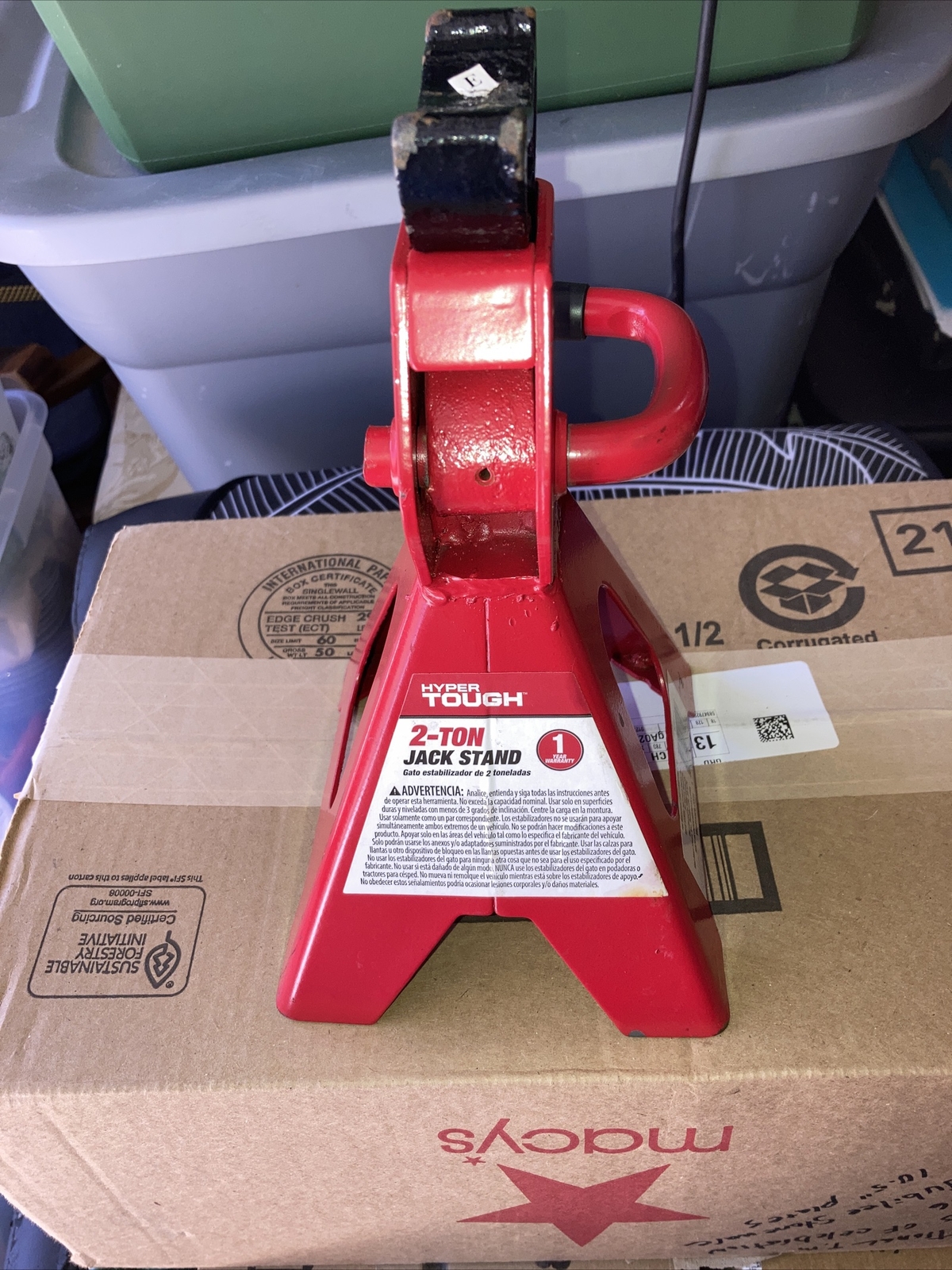 Hyper Tough 2Ton Heavy Duty Jack Stand Red/Black Single Unit T42002W2