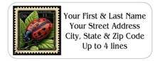 150 Lady Bug Postage Stamp Ladybug Mailing Return Address Labels Personalized