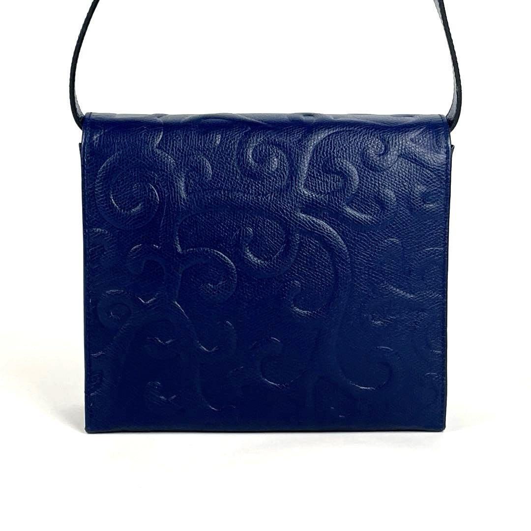 Borsa a tracolla Yves Saint Laurent vintage 2 vie in pelle blu arabesco