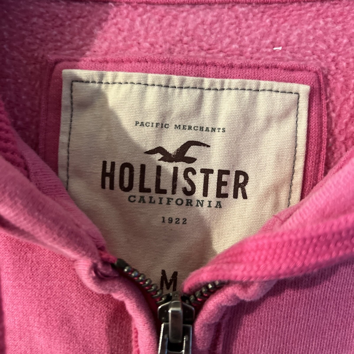 Hollister Women's Full Zip Hoodie Beach Relay Size Medium Pink