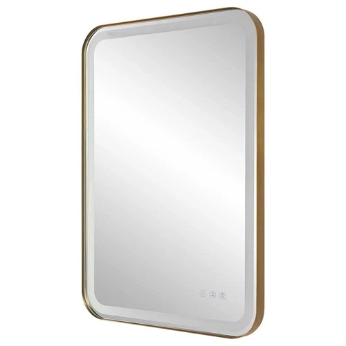 Uttermost Crofton Contemporary Stainless Steel Vanity Mirror in Brass - Picture 4 of 11